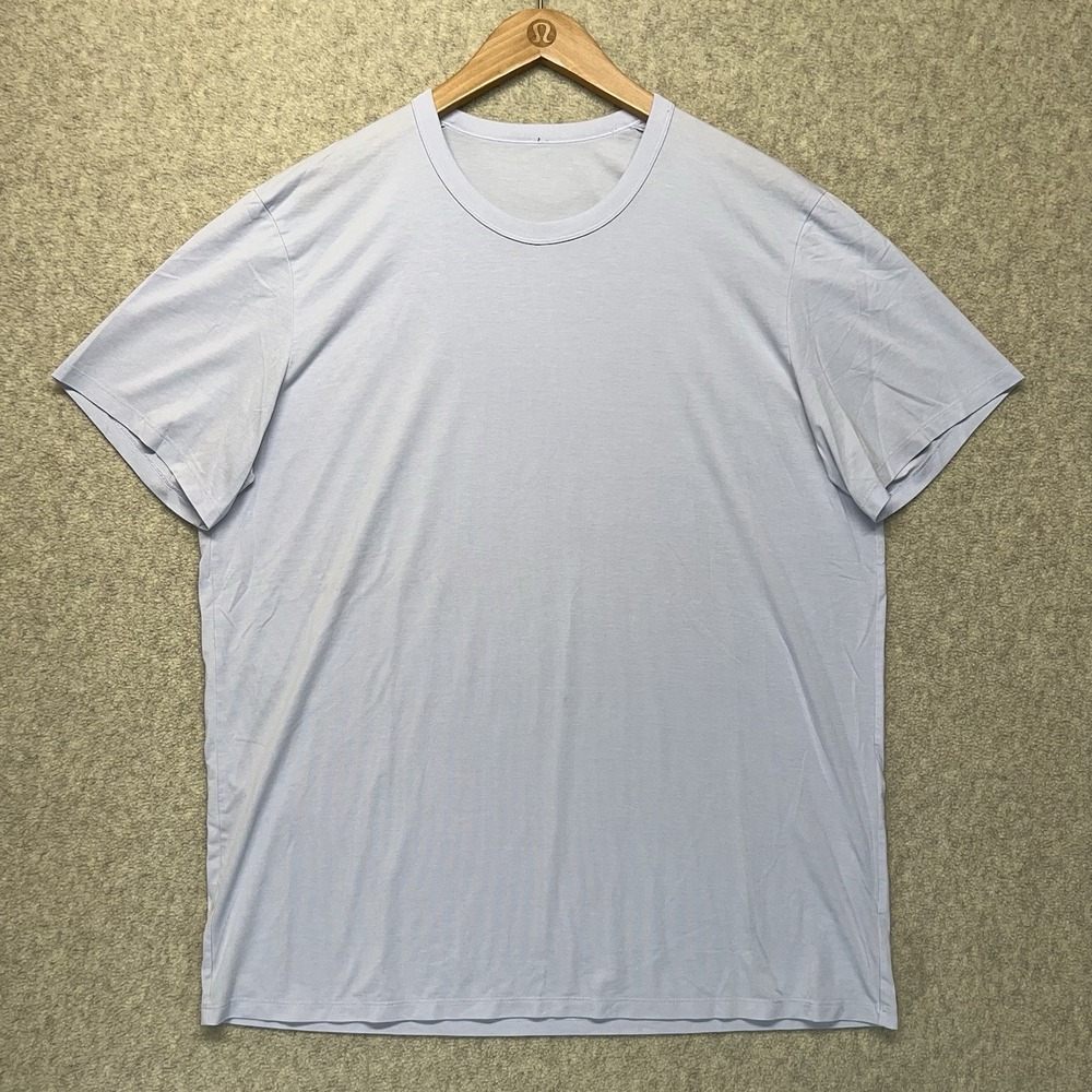 Lululemon Men's Light Blue Soft Jersey Short Sleeve T-Shirt Crew Neck Size XL